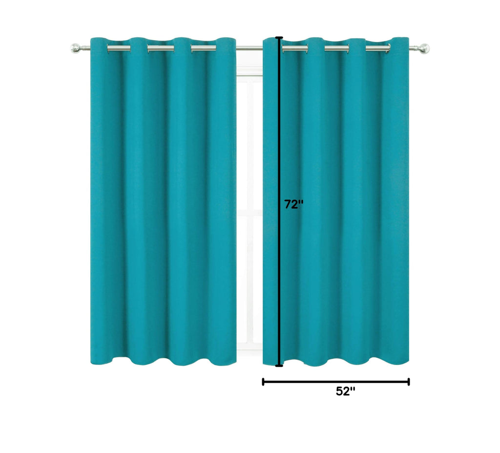 Turquoise Thermal Blackout Curtains (Teal / 52"W x 72"L (Pack of 2))