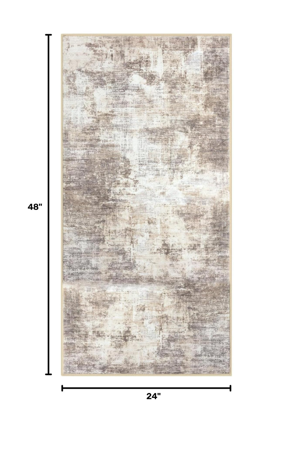 Abstract Runner Rug 2x4 Ft Entryway Rugs Washable Door Mat Indoor Entrance (Gold/Yellow/Brown/Beige/White / 2' x 4' (Rectangular))