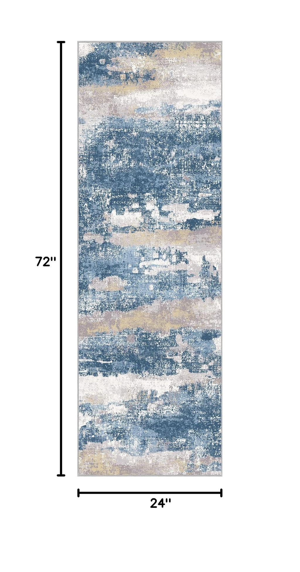 2x6 Runner Rug for Hallway (Blue Cream / 2' x 6' (Rectangular))