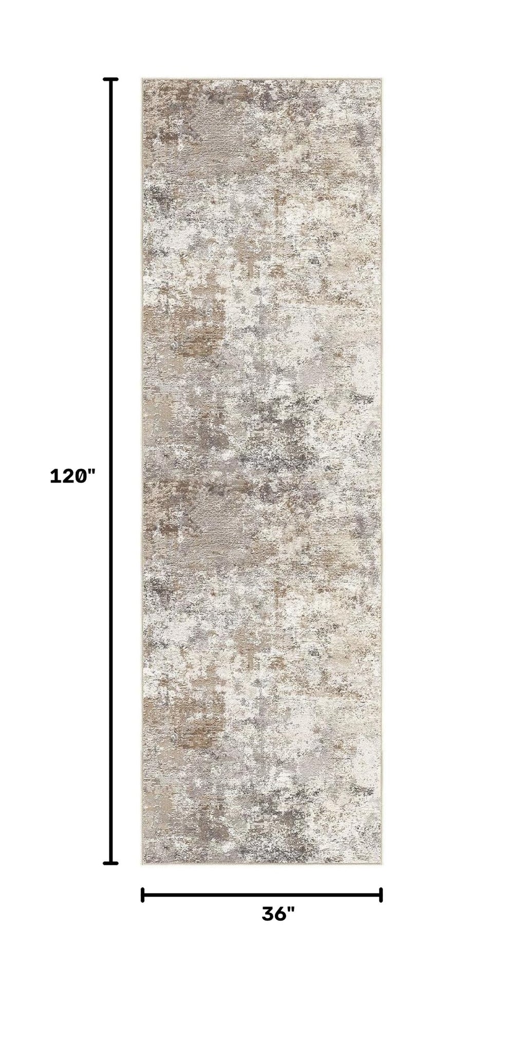 3x10 Washable Runner Rug for Hallway (Brown Grey / 3' x 10' (Runner))
