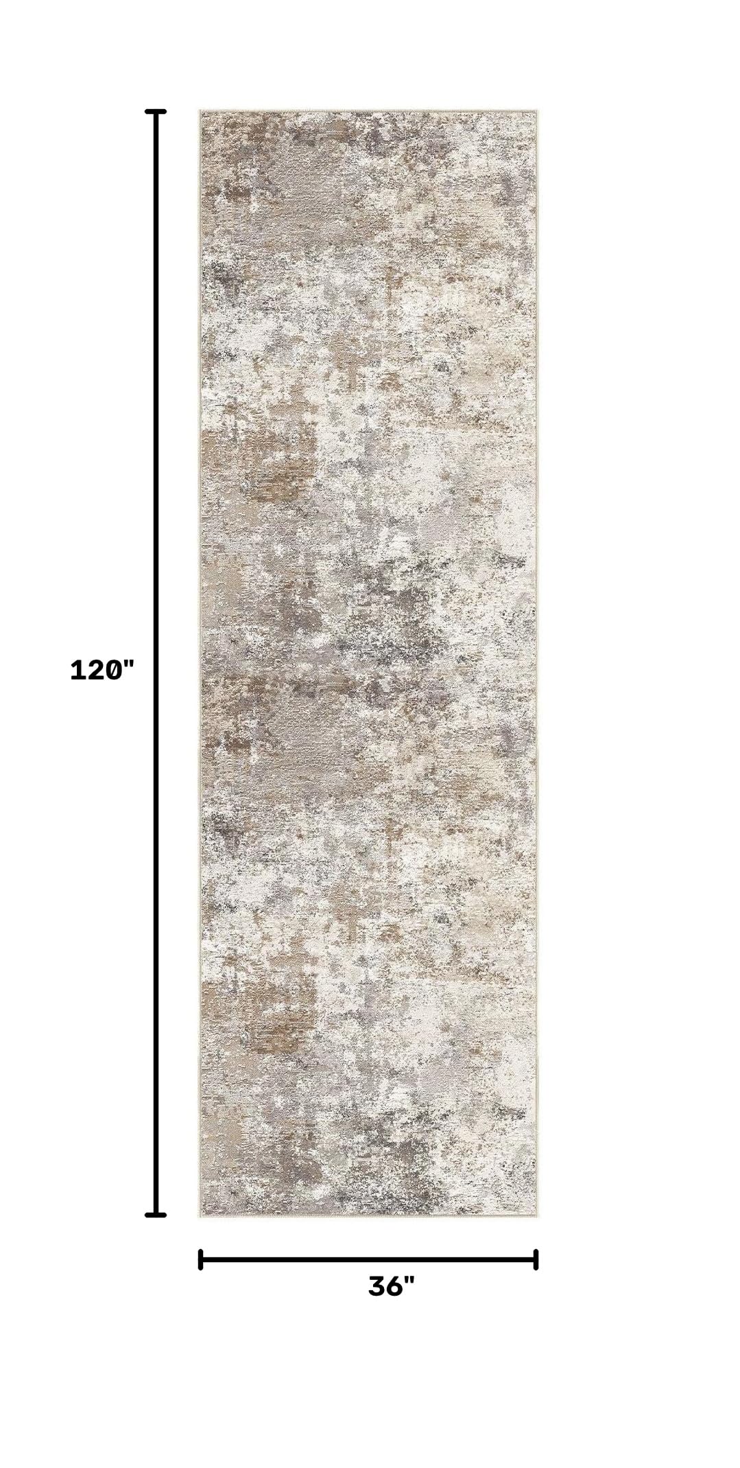 3x10 Washable Runner Rug for Hallway (Brown Grey / 3' x 10' (Runner))