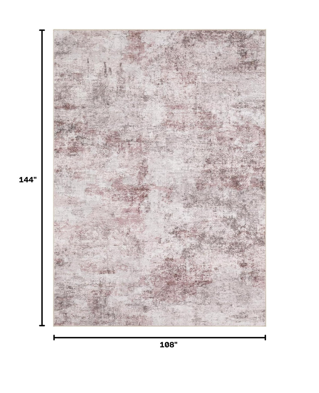 9x12 Washable Area Rug (Pink Grey / 9' x 12' (Rectangular))