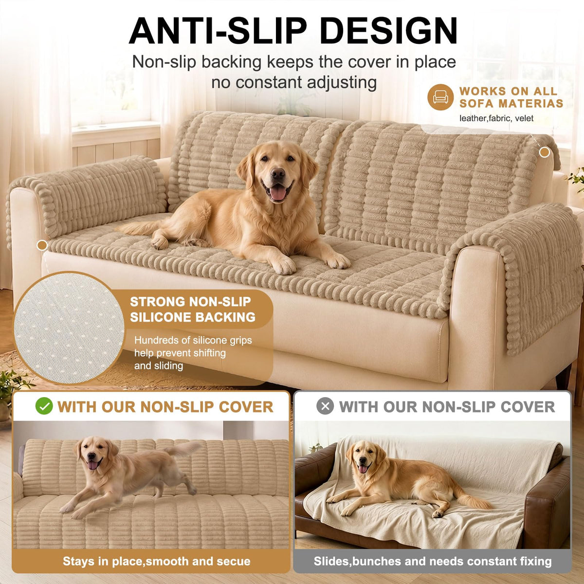 Couch Cover for Dogs (Khaki / 27.6"x88")