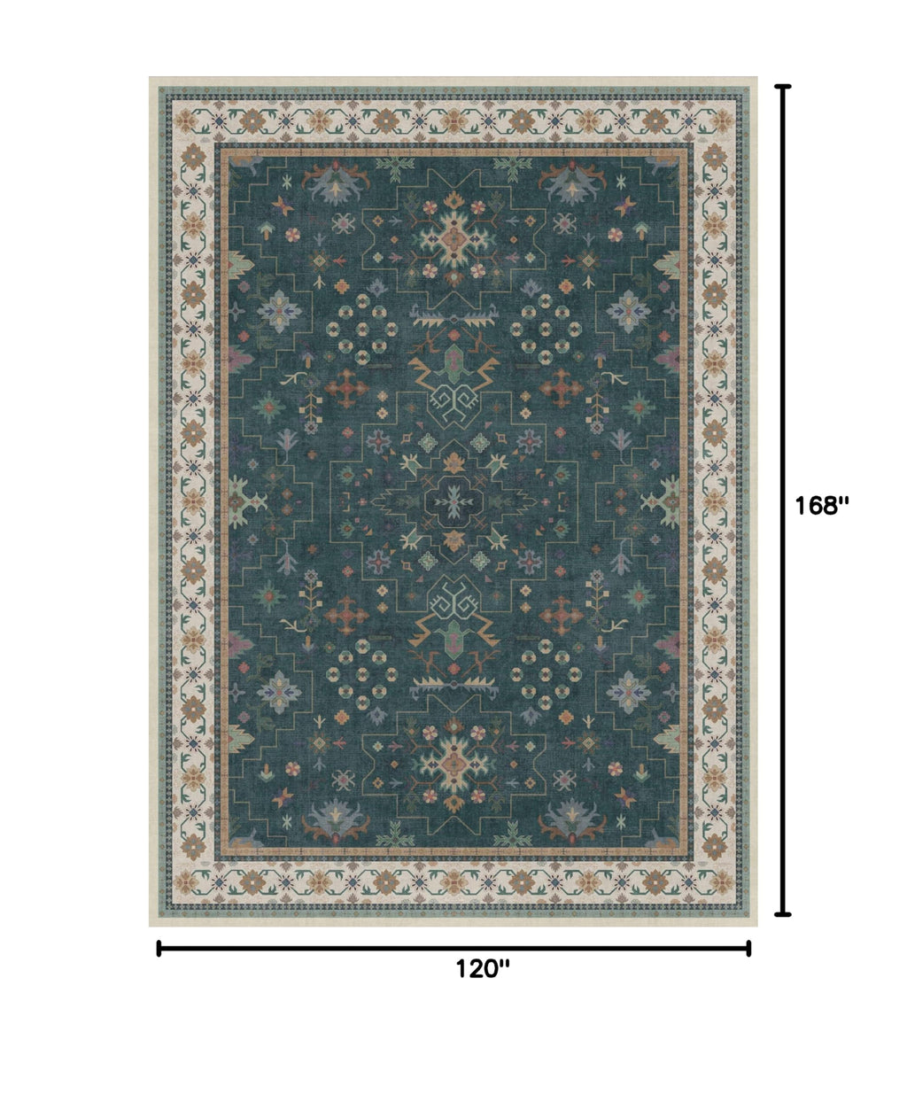 Dark Green Oushak Living Room Rug 10x14 (10' x 14' (Rectangular) / Dark Green)