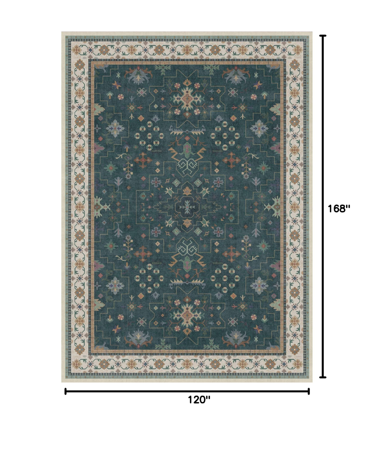 Dark Green Oushak Living Room Rug 10x14 (10' x 14' (Rectangular) / Dark Green)