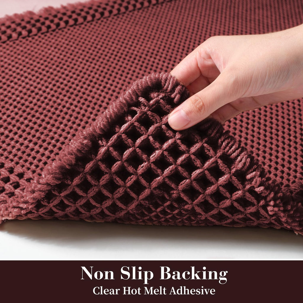 Waffle Bath Mat for Bathroom Non Slip Bathroom Rugs 18"x30" Dark Red (Dark Red / 18" X 30")