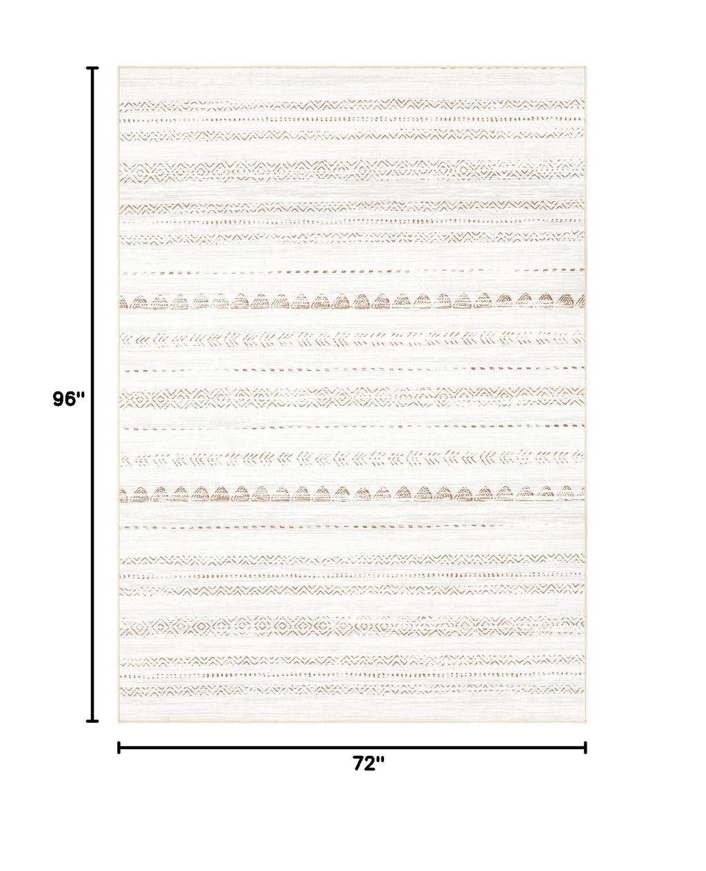 Boho 6x8 Area Rug Living Room Rugs Machine Washable Brown (Beige Brown / 6' X 8' (Rectangular))