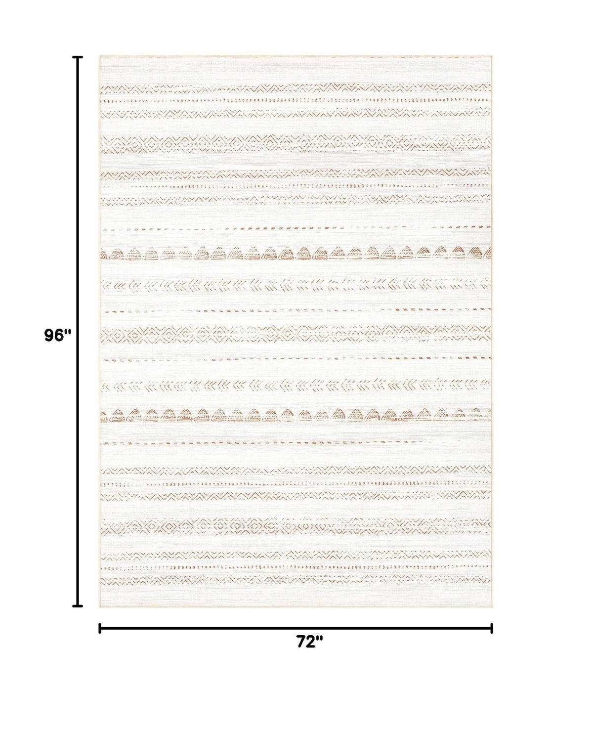 Boho 6x8 Area Rug Living Room Rugs Machine Washable Brown (Beige Brown / 6' X 8' (Rectangular))