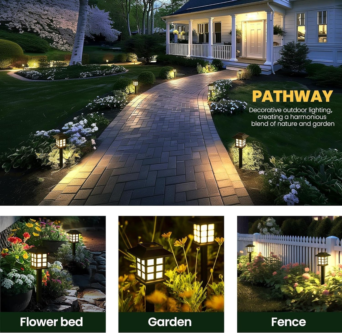Solar Lights Outdoor Waterproof 10 Pack (10 PACK / Warm White)