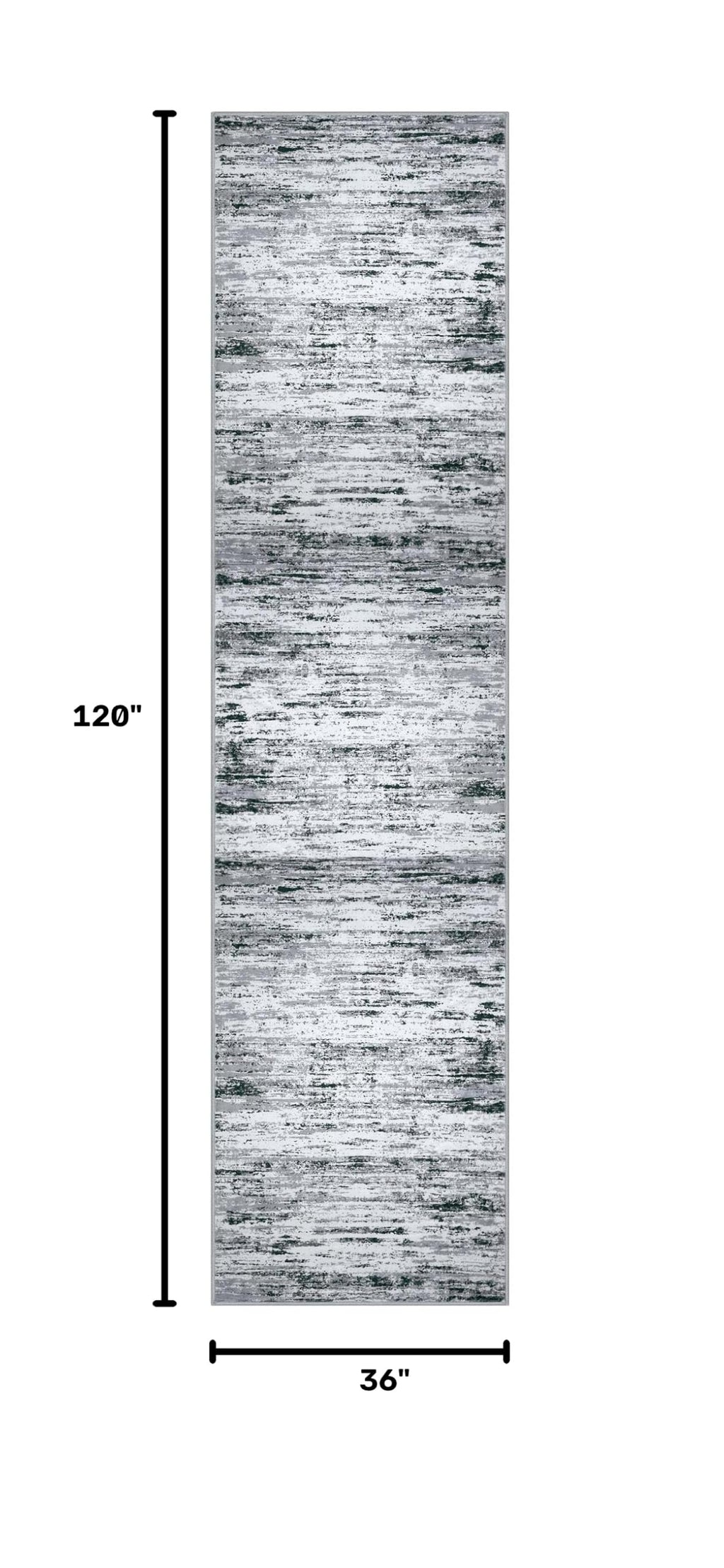 Modern Abstract Runner Rug 3x10 (3' x 10' (Runner) / Black Gray White)