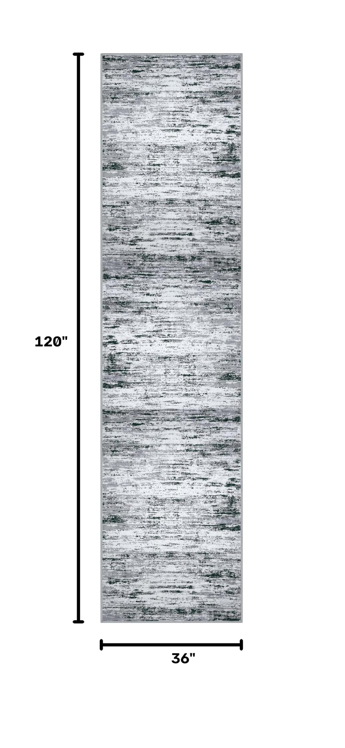 Modern Abstract Runner Rug 3x10 (3' x 10' (Runner) / Black Gray White)