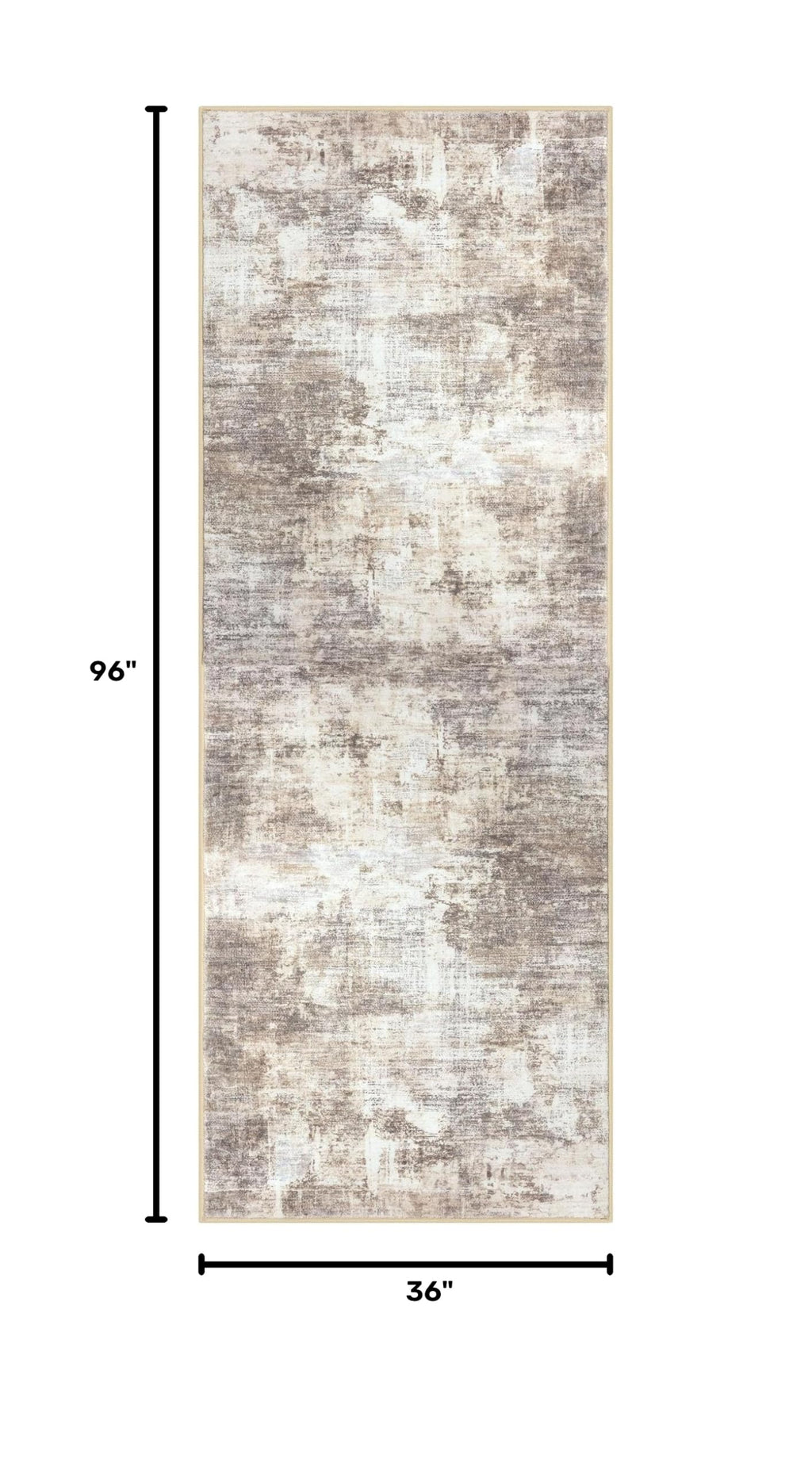 Abstract Runner Rug 3x8 Ft Washable Runners for Hallways (Gold/Yellow/Brown/Beige/White / 3' x 8' (Rectangular))