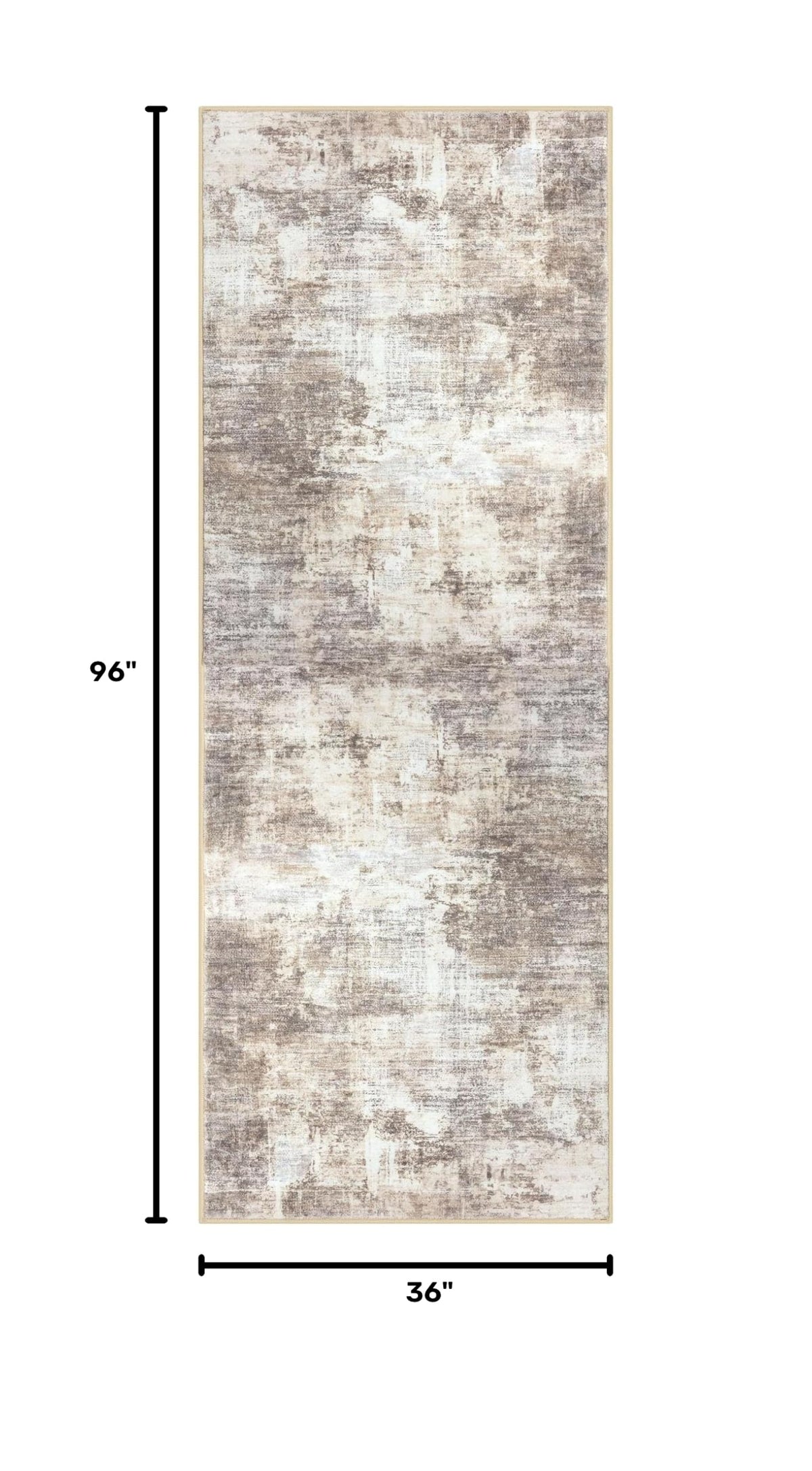 Abstract Runner Rug 3x8 Ft Washable Runners for Hallways (Gold/Yellow/Brown/Beige/White / 3' x 8' (Rectangular))