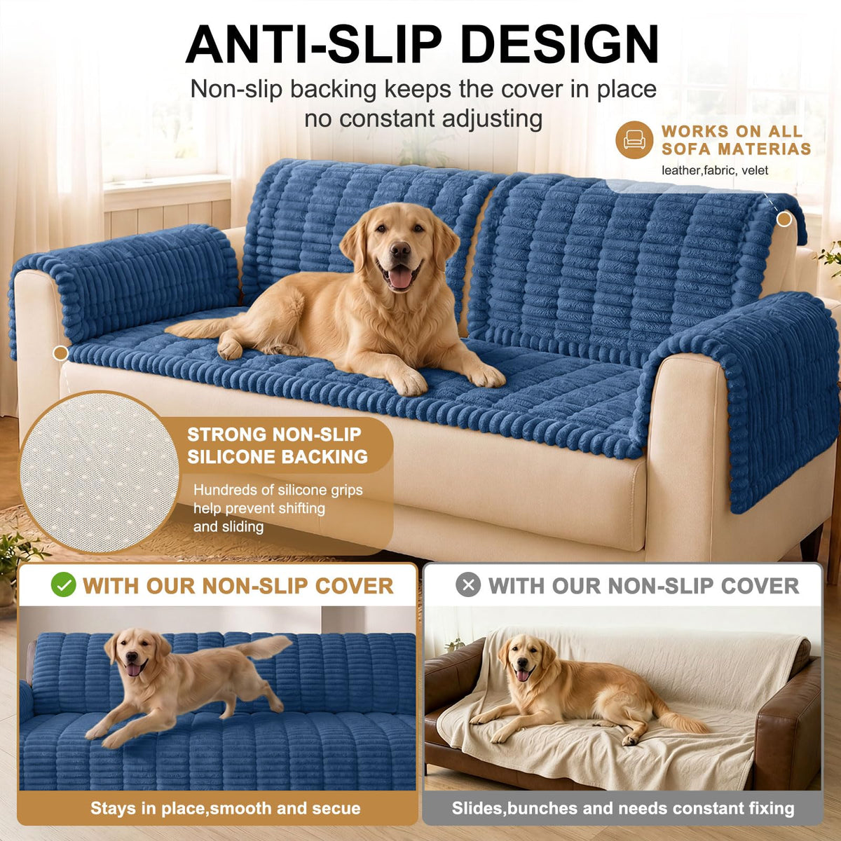 Couch Cover for Dogs (Navy Blue / 27.6"x59")