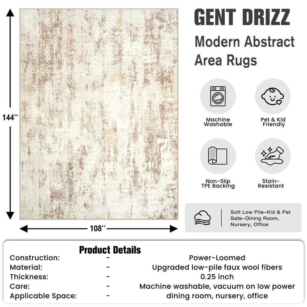 9x12 Area Rugs for Living Room (Beige Grey / 9' x 12' (Rectangular))