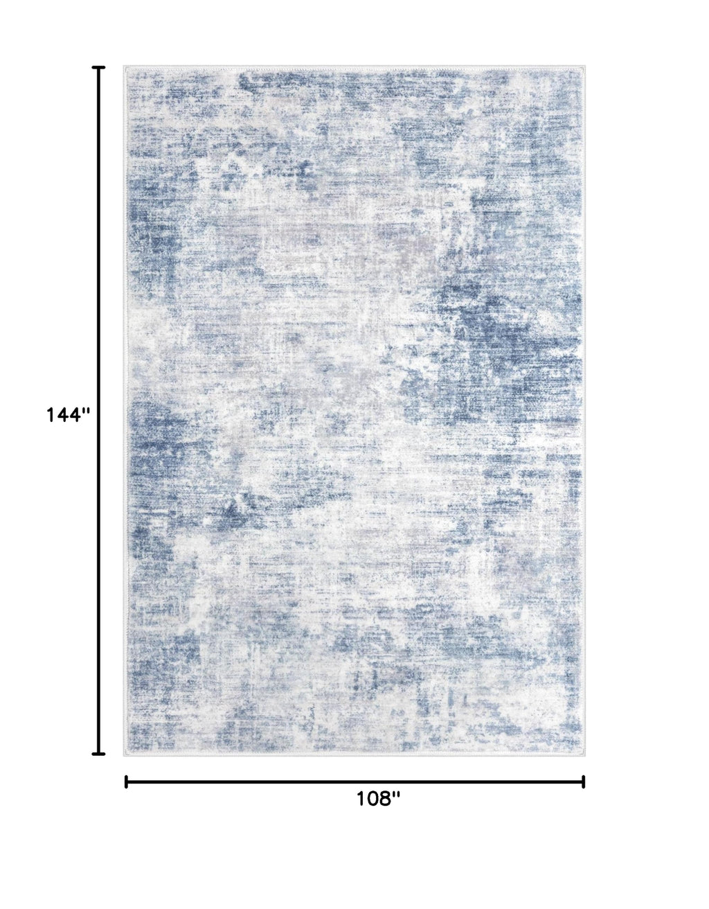 Abstract Area Rugs 9x12 Ft Washable Large Rugs for Living Room (Light Blue/Grey/White / 9' x 12' (Rectangular))