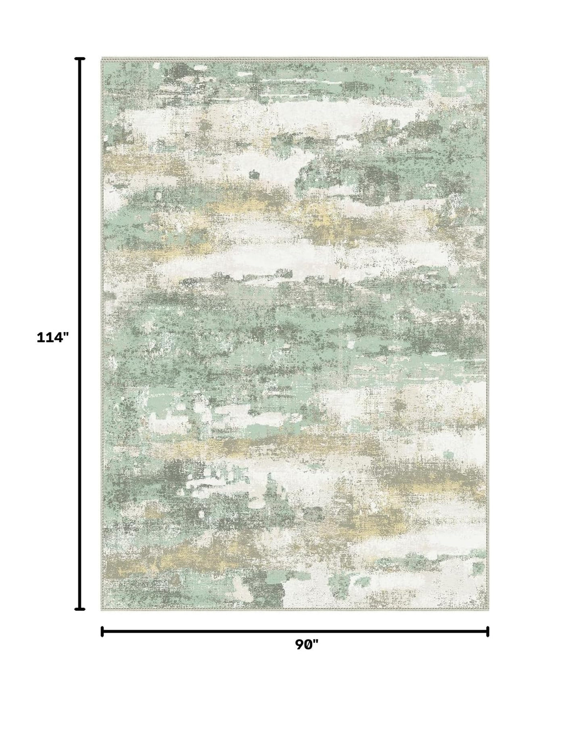7'6"x9'6" Green Abstract Area Rug (Light Green/Cream / 7'6" x 9'6" (Rectangular))