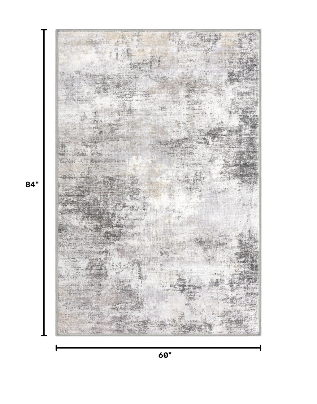 Abstract Area Rugs 5x7 Ft Washable Rugs for Living Room (Ash Grey/Beige / 5' x 7' (Rectangular))