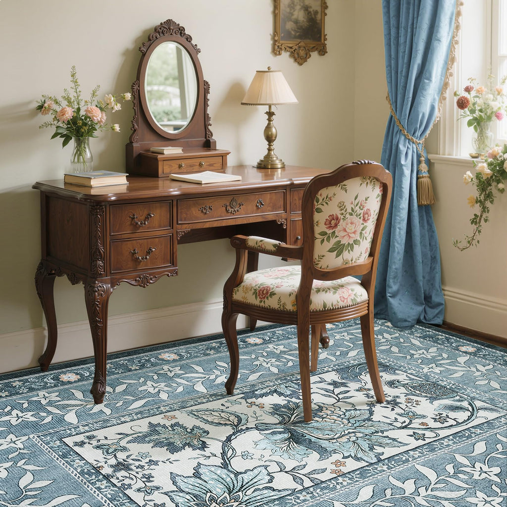 Provence 5x7 Area Rugs (Oriental Misty Blue / 5' x 7' (Rectangular))