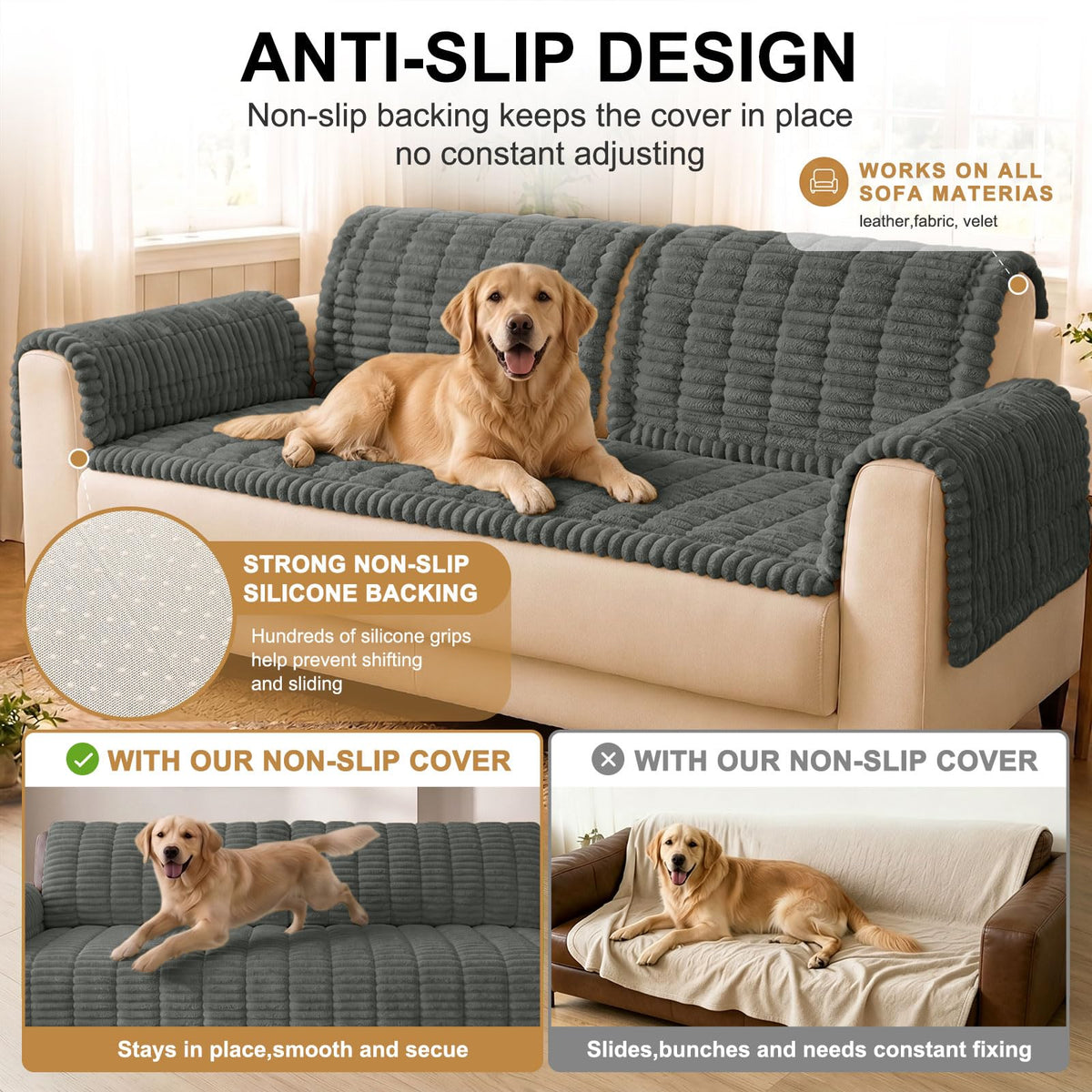 Couch Cover for Dogs (Dark Grey / 27.6"x88")