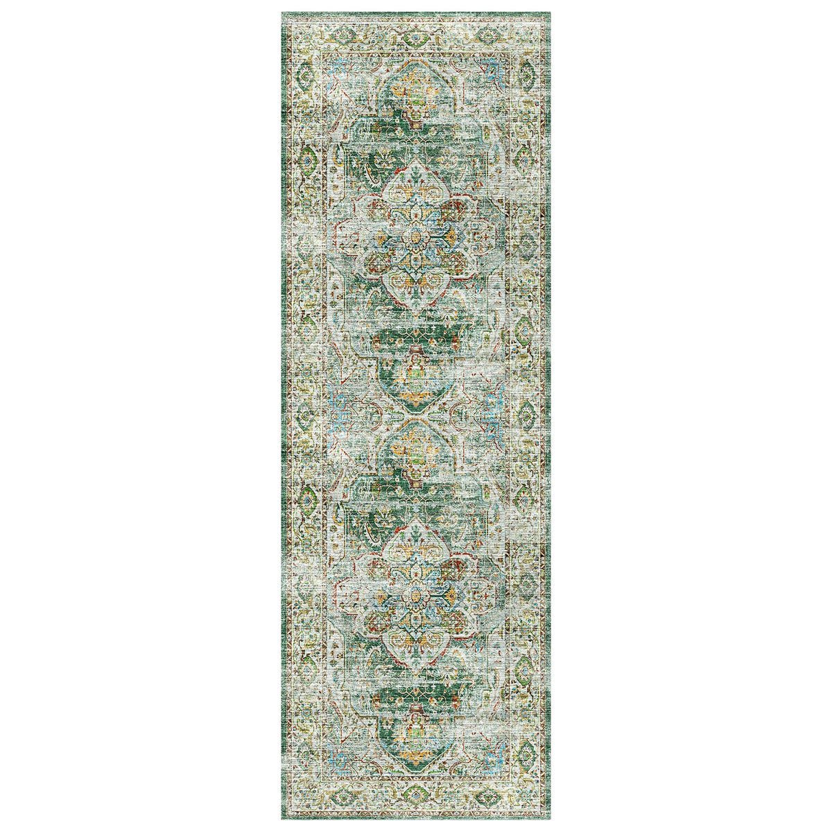 Kitchen Runner 2'6''x8' Soft Rug Runners for Hallways (Green / 2'6" x 8' (Runner))