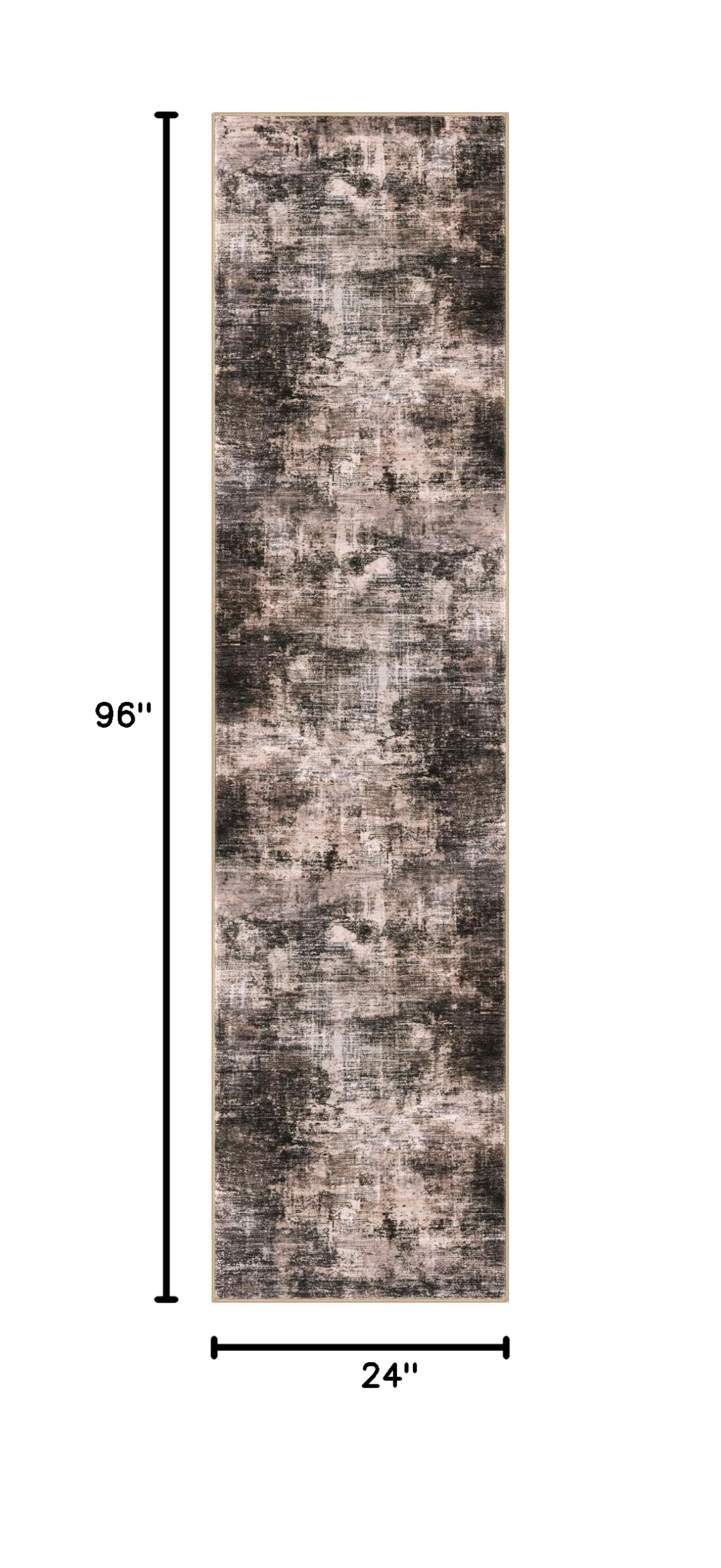 Abstract Runner Rug 2x8 Ft Washable Runners for Hallways (Brown/Rust / 2' x 8' (Rectangular))