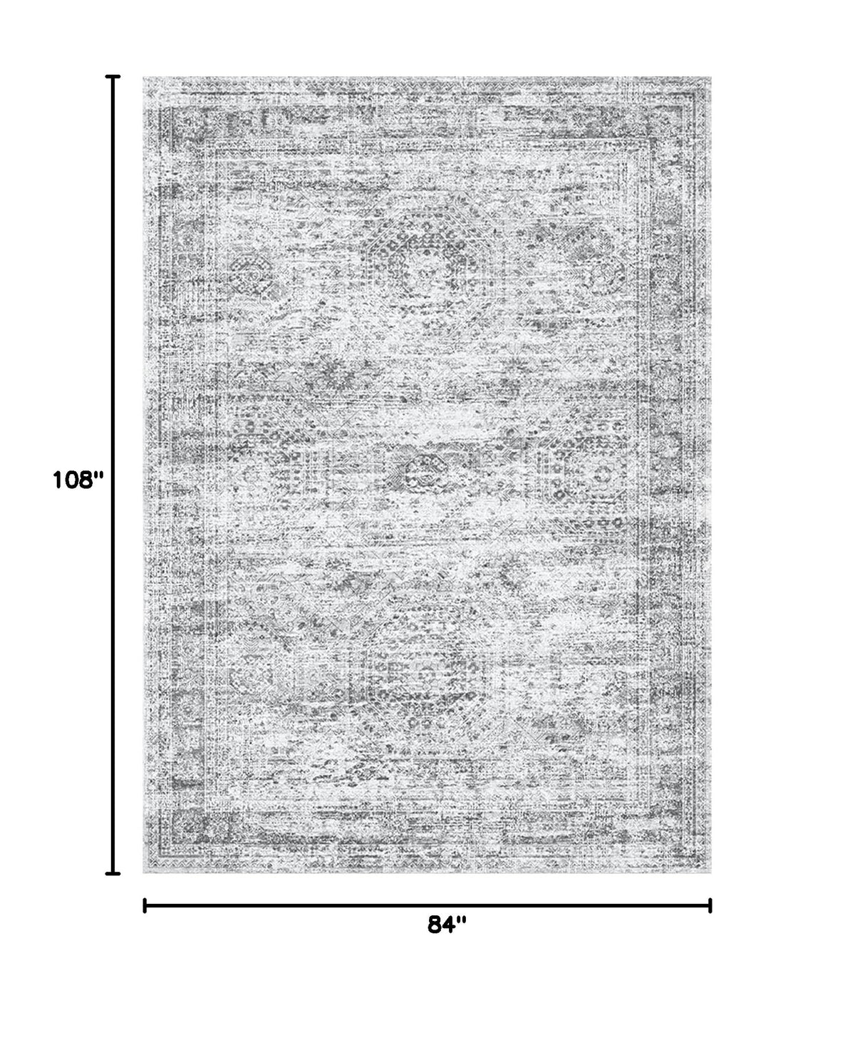7x9 Area Rug for Living Room Washable Rugs Non (Grey / 7' x 9' (Rectangular))
