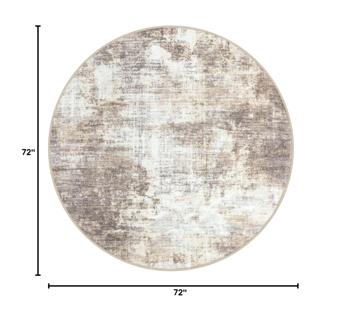 Abstract Round Area Rug 6 Ft Washable Circle Rugs Large Round Rug Non Slip Thin Soft Circle Rugs (Gold/Yellow/Brown/Beige/White / 6' x 6' (Rectangular))