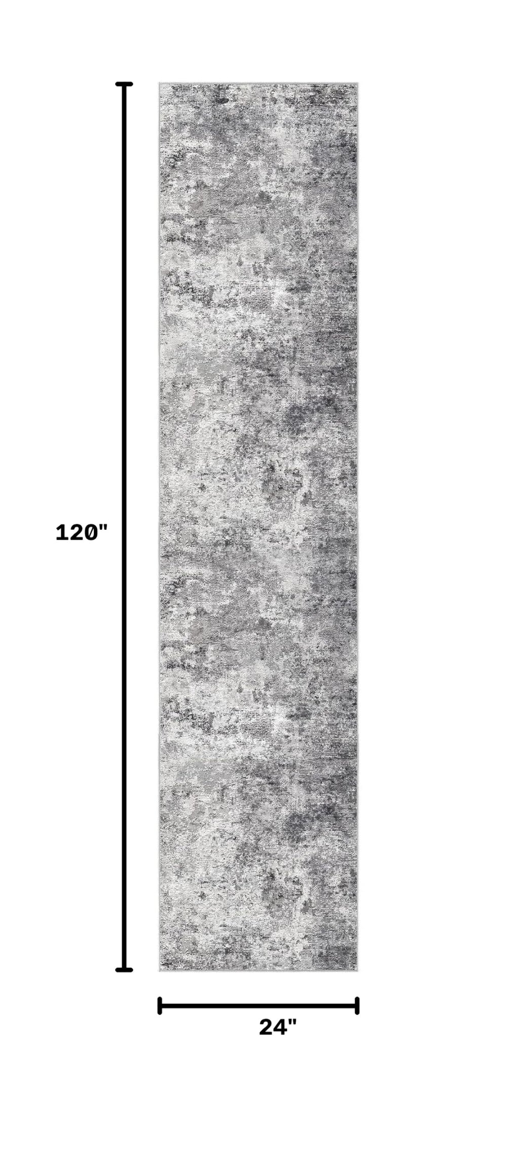 2x10 Washable Runner Rug for Hallway (Grey / 2' x 10' (Runner))