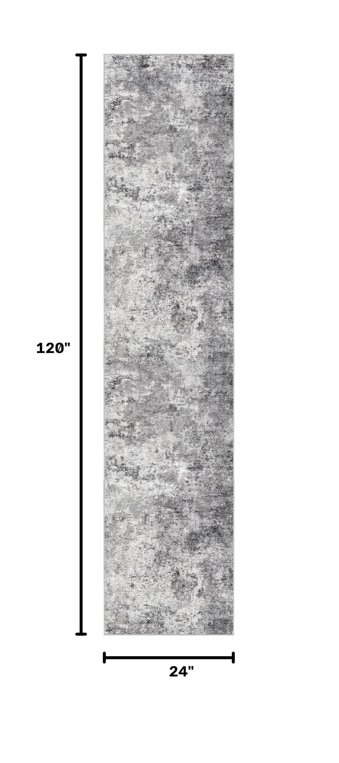 2x10 Washable Runner Rug for Hallway (Grey / 2' x 10' (Runner))