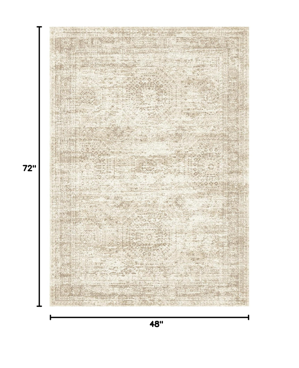 4x6 Area Rug for Living Room (Beige / 4' x 6' (Rectangular))