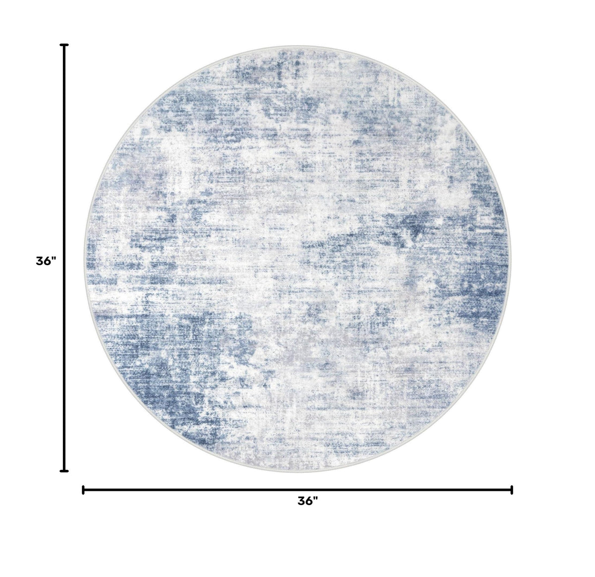 Round Area Rug 3 Ft Circle Entryway Rugs Round Washable Door Mat Indoor Entrance (Light Blue/Grey/White / 3' x 3' (Rectangular))