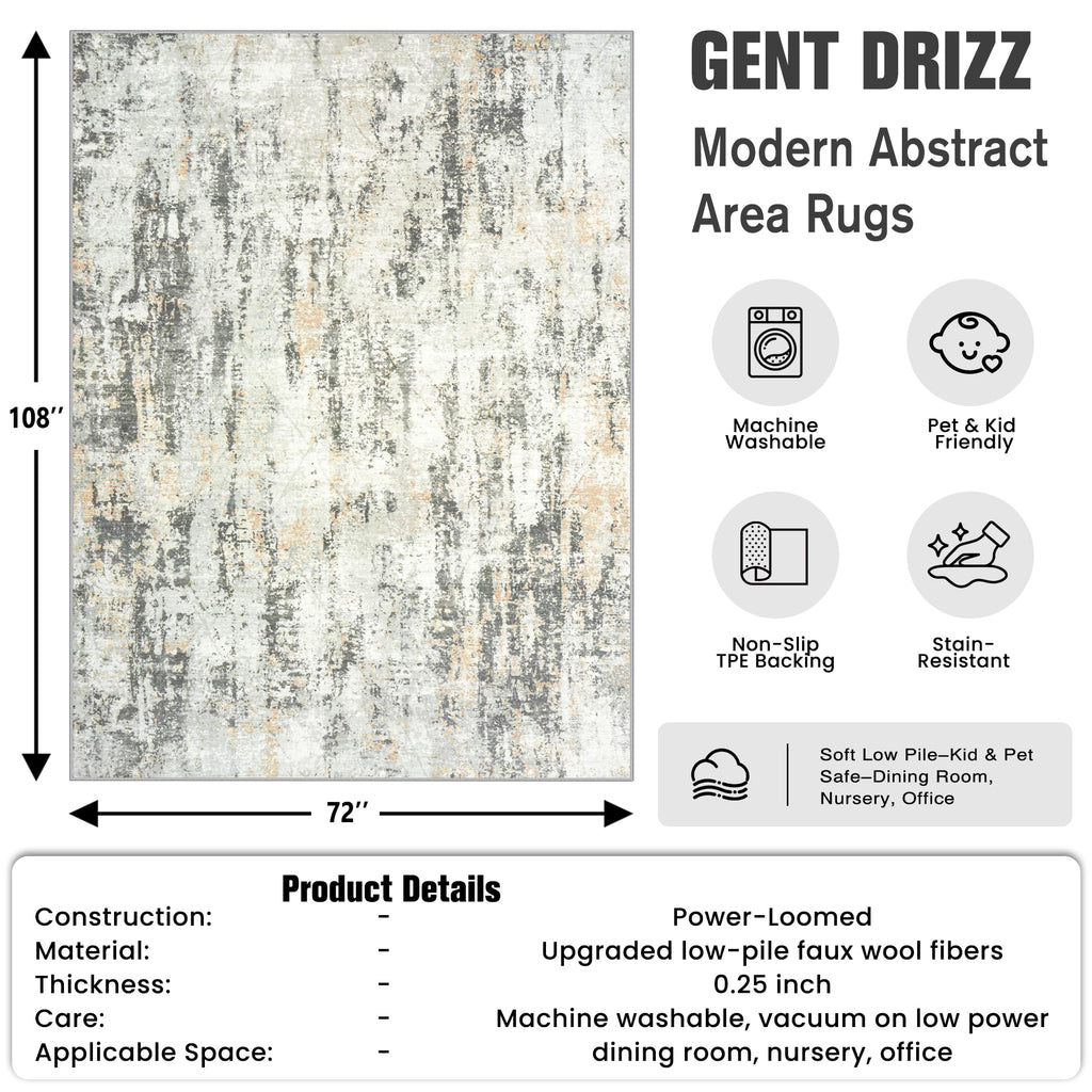 6x9 Area Rugs for Living Room (Grey Brown / 6' x 9' (Rectangular))