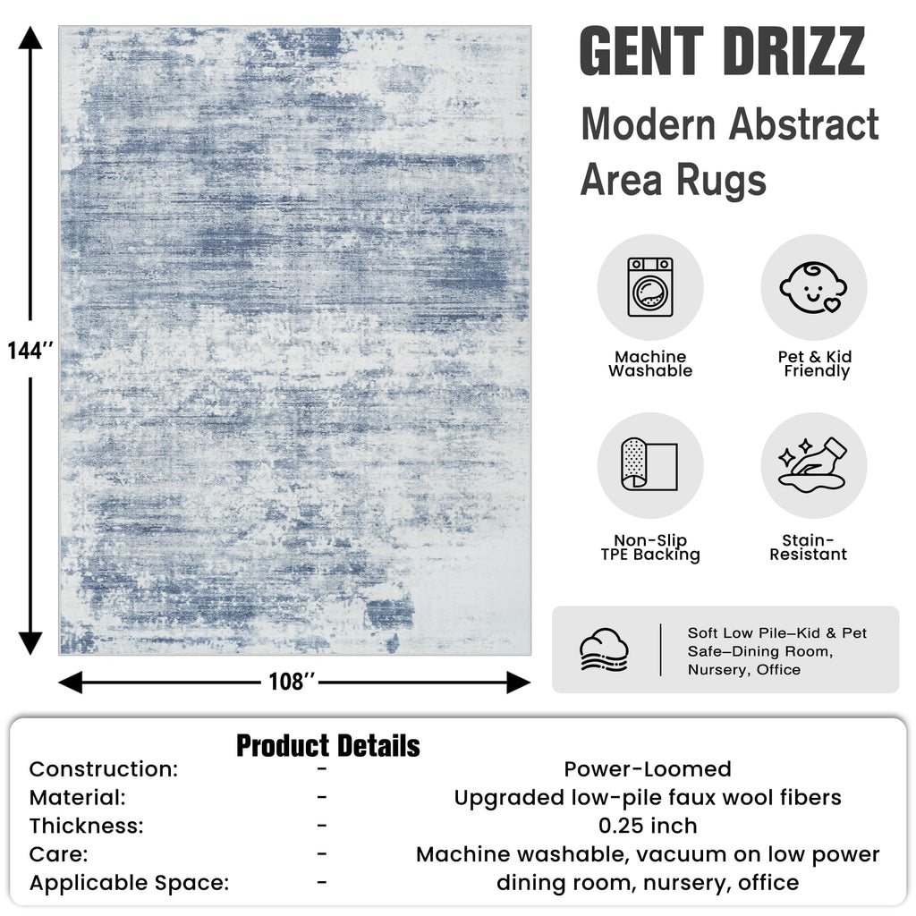 9x12 Area Rugs for Living Room (Blue/White / 9' x 12' (Rectangular))