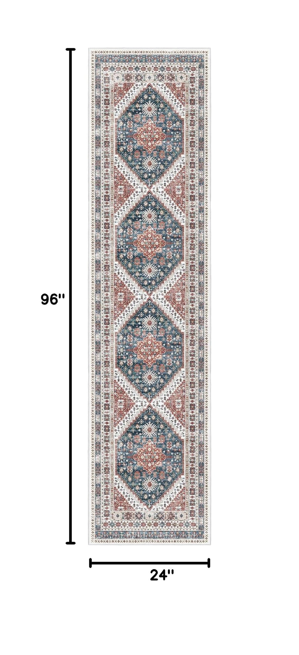 Hallway Runner Rug 2x8 Washable Kitchen Rugs Non (Navy Blue / 2' x 8' (Runner))