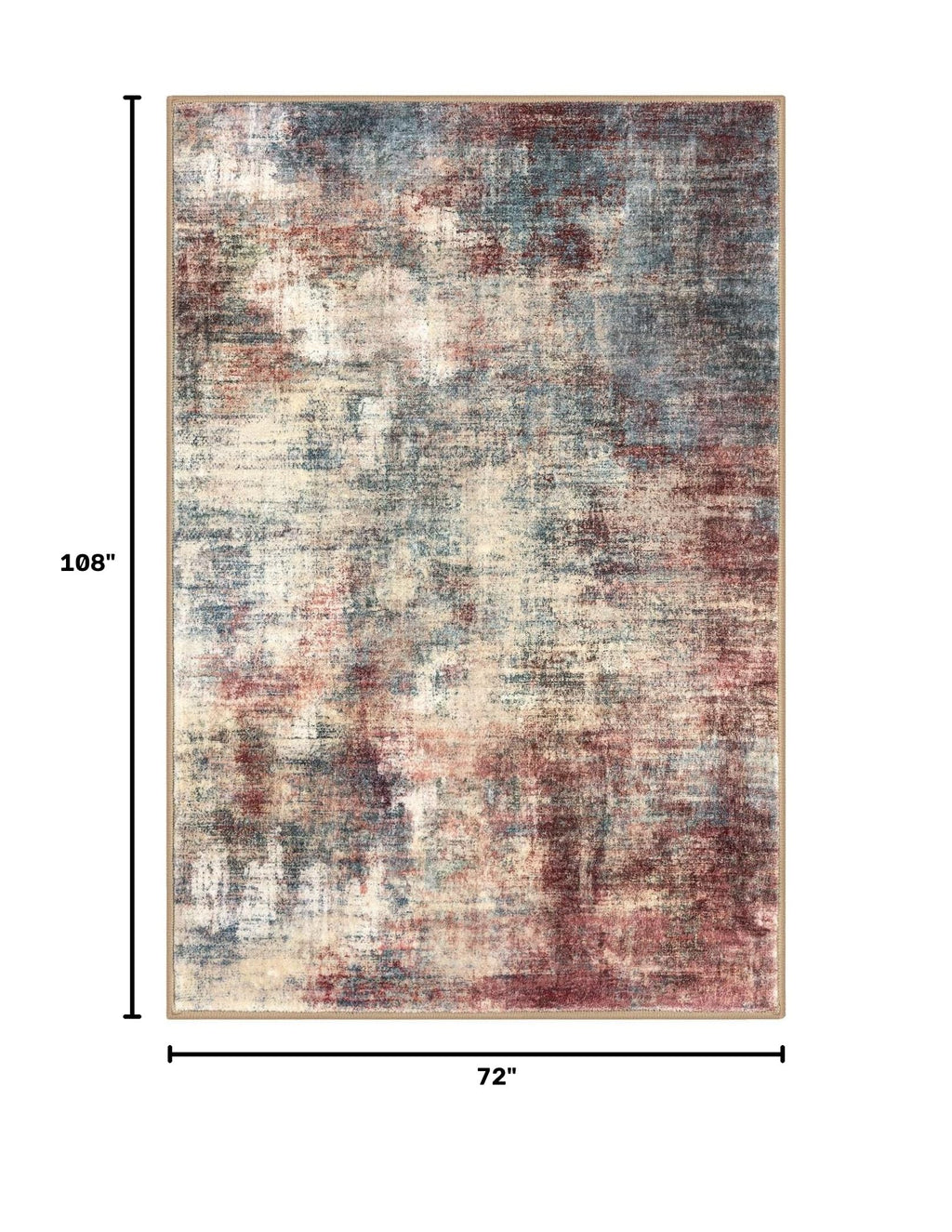 Abstract Area Rugs 6x9 Ft Washable Rugs for Living Room (Red/Multi / 6' x 9' (Rectangular))
