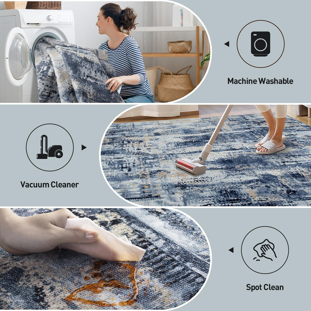 9x12 Area Rugs for Living Room (Blue/Gold / 9' x 12' (Rectangular))