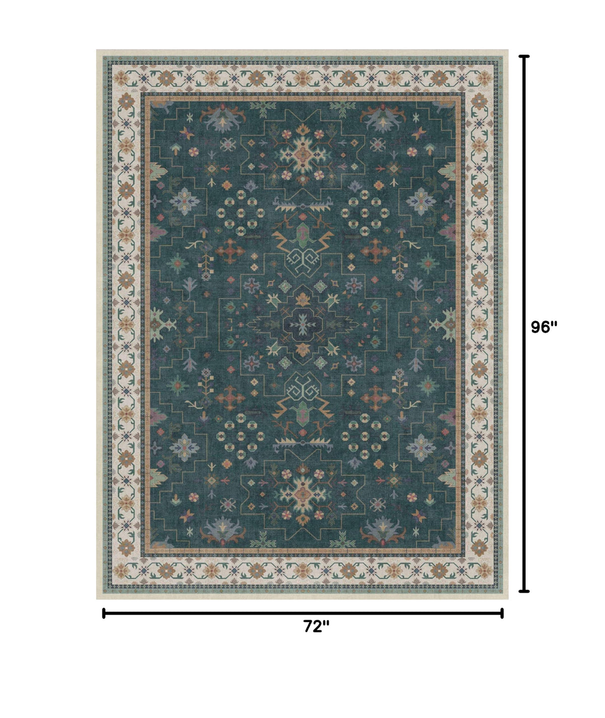 Vintage Dark Green 6x8 Dining Room Rugs for Under Kitchen Table (6' x 8' (Rectangular) / Dark Green)