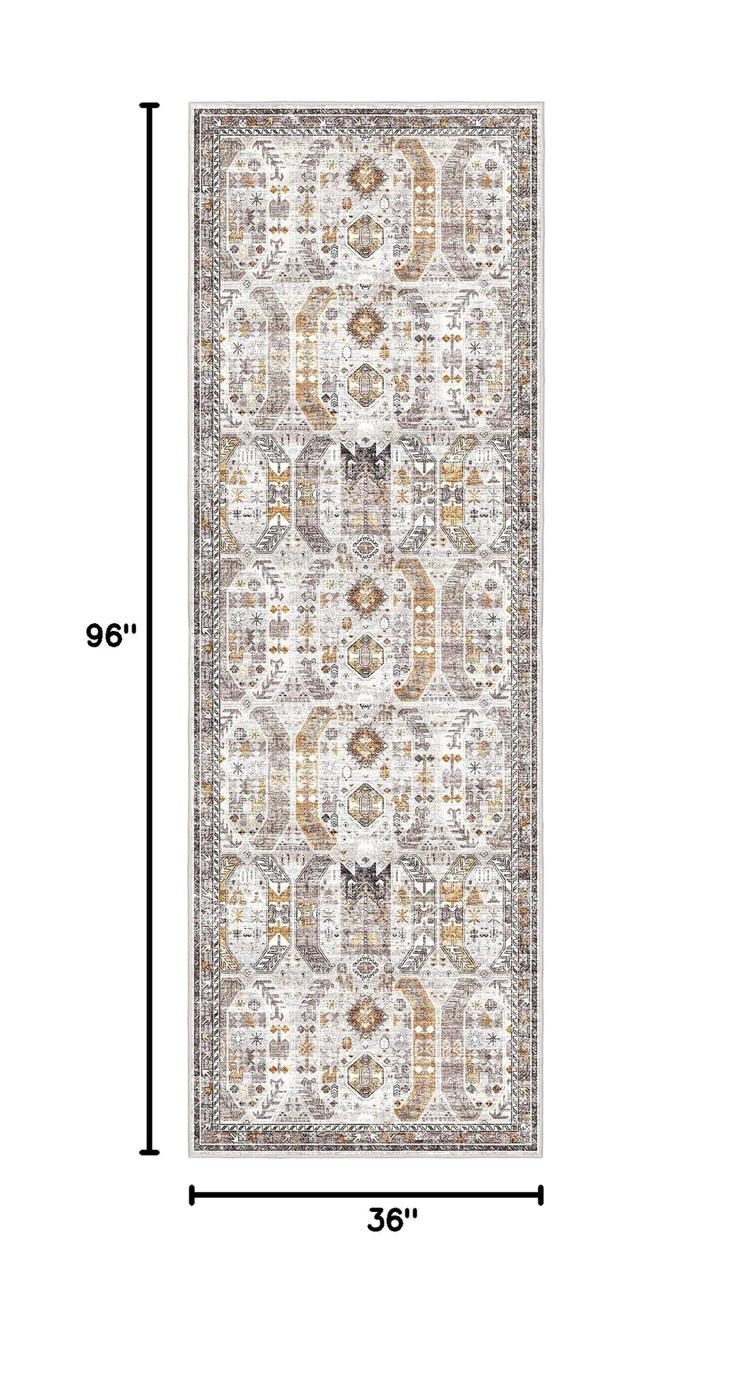Hallway Runner 3x8 (Brown/Gold / 3' x 8' (Runner))