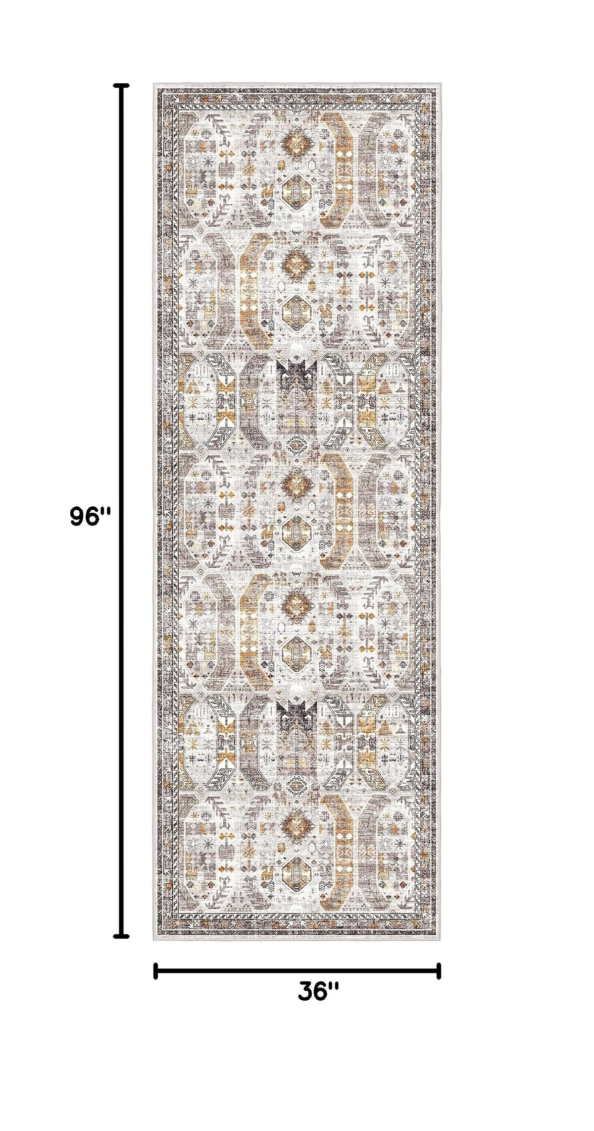 Hallway Runner 3x8 (Brown/Gold / 3' x 8' (Runner))