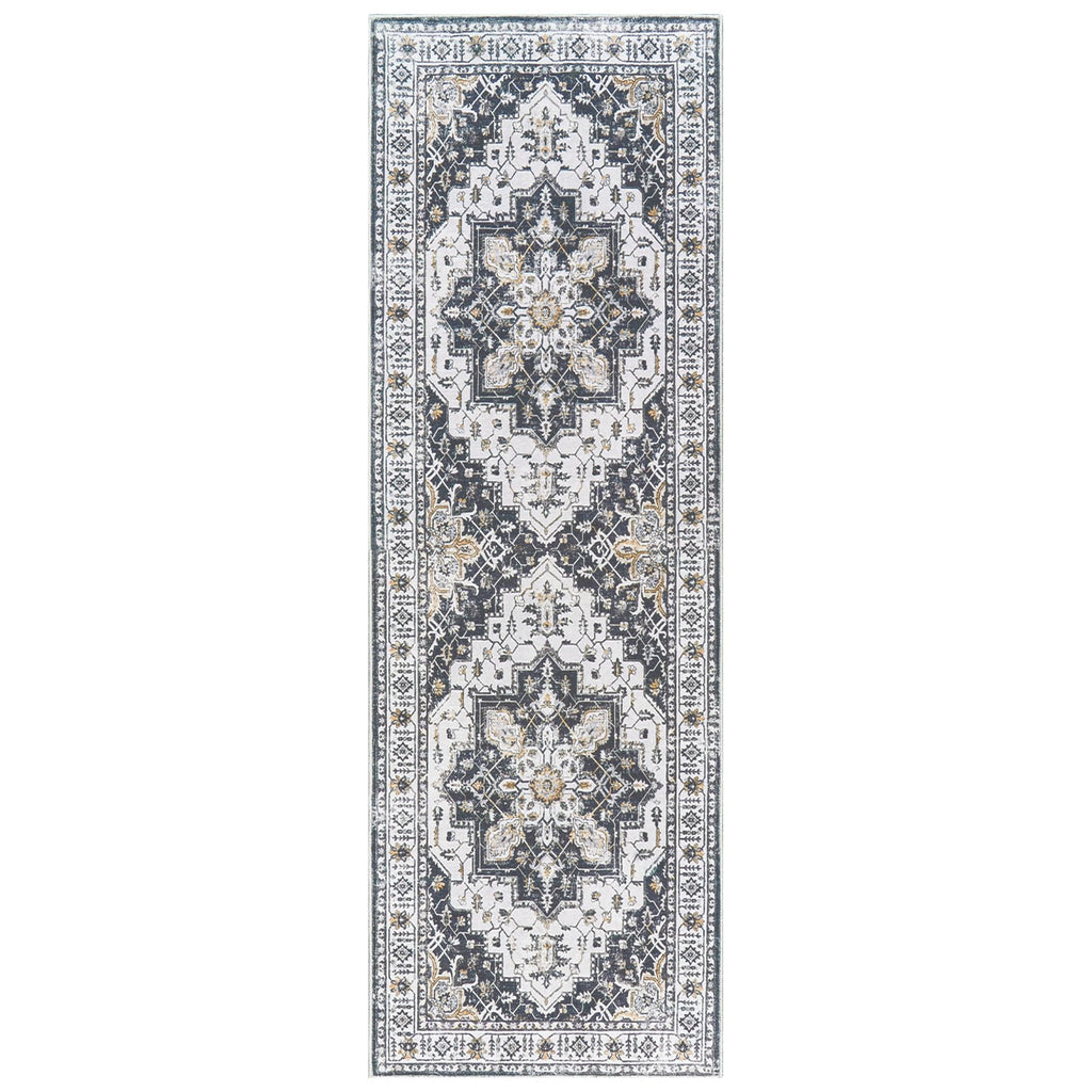 Kitchen Runner 2'6''x8' Soft Rug Runners for Hallways (Black / 2'6" x 8' (Runner))