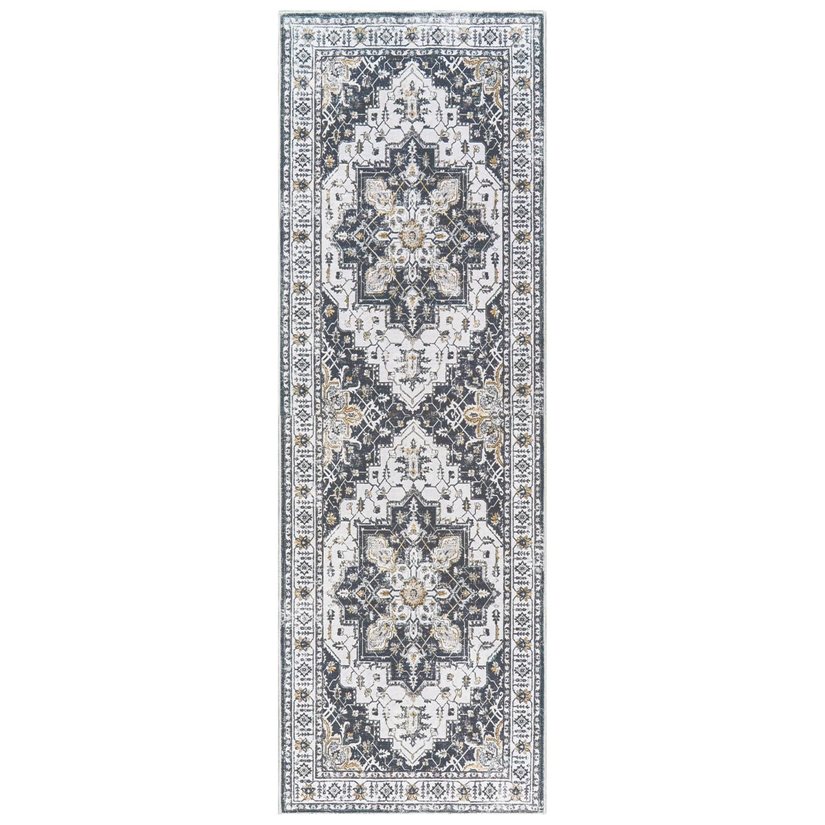 Kitchen Runner 2'6''x8' Soft Rug Runners for Hallways (Black / 2'6" x 8' (Runner))