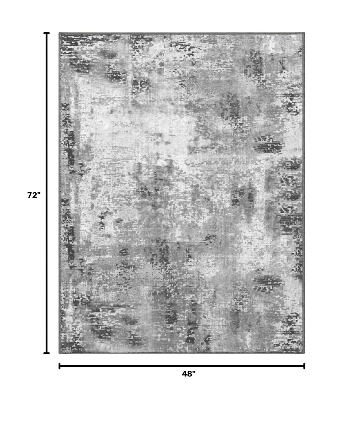 Area Rug 4x6 Grey Rug Washable Boho Rugs Non Slip Low Pile Abstract Small Carpet for Entryway (Grey / 4' x 6' (Rectangular))