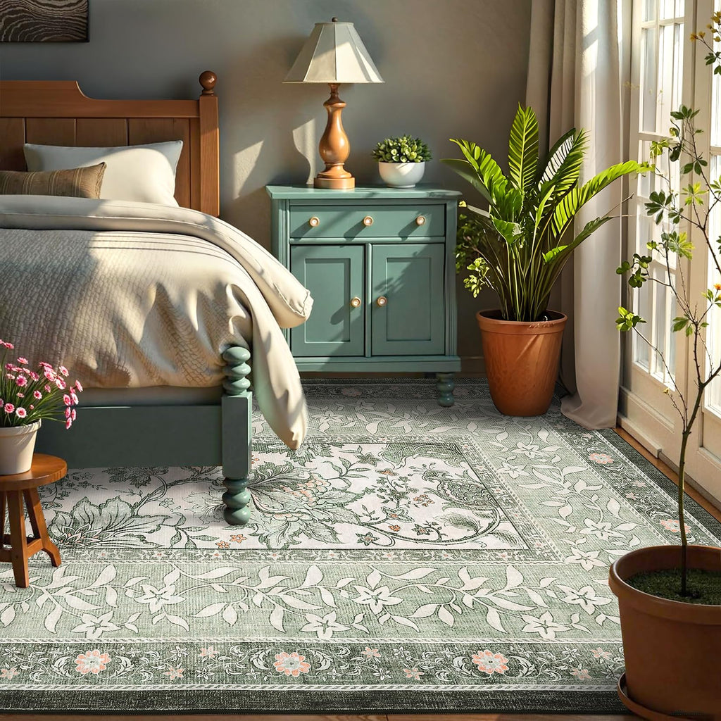 Provence Sage Green 6x9 Area Rugs (Sage Grove / 6' x 9' (Rectangular))