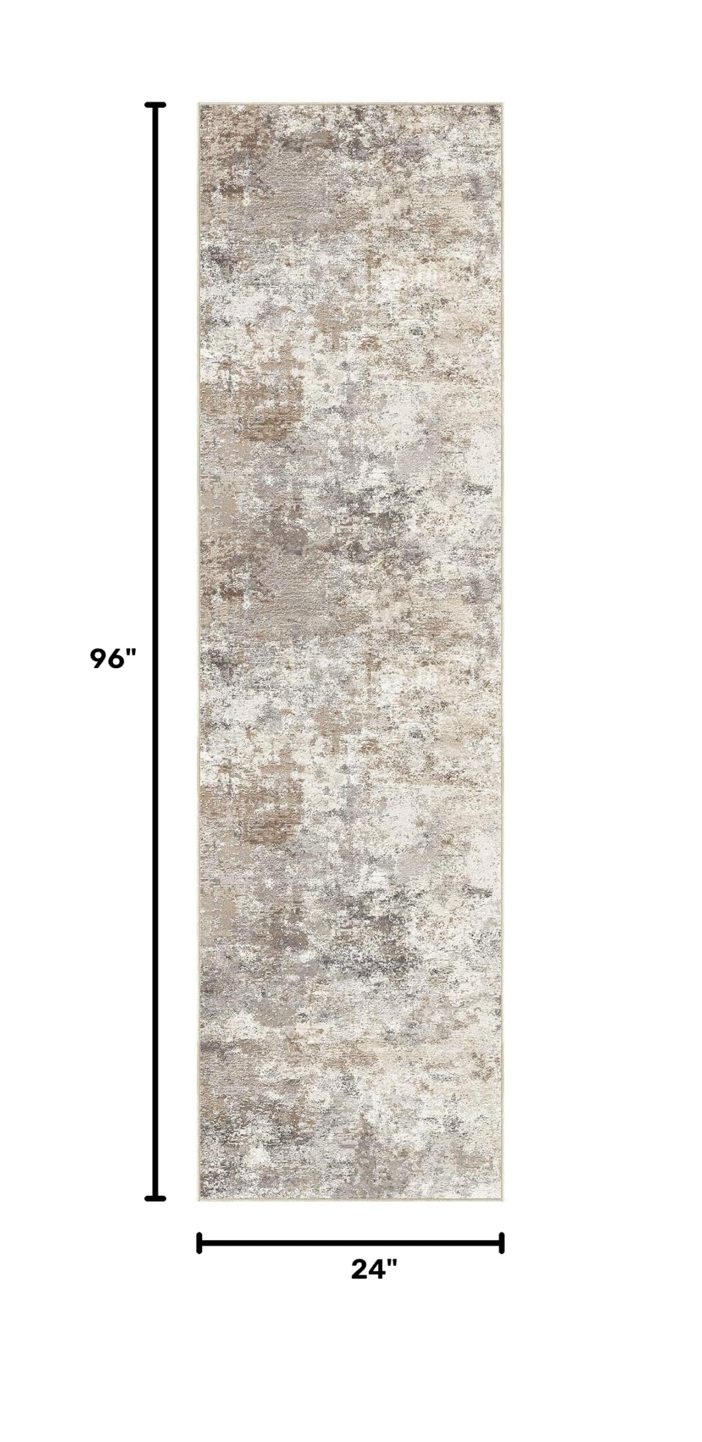 2x8 Washable Runner Rug for Hallway (Brown Grey / 2' x 8' (Runner))