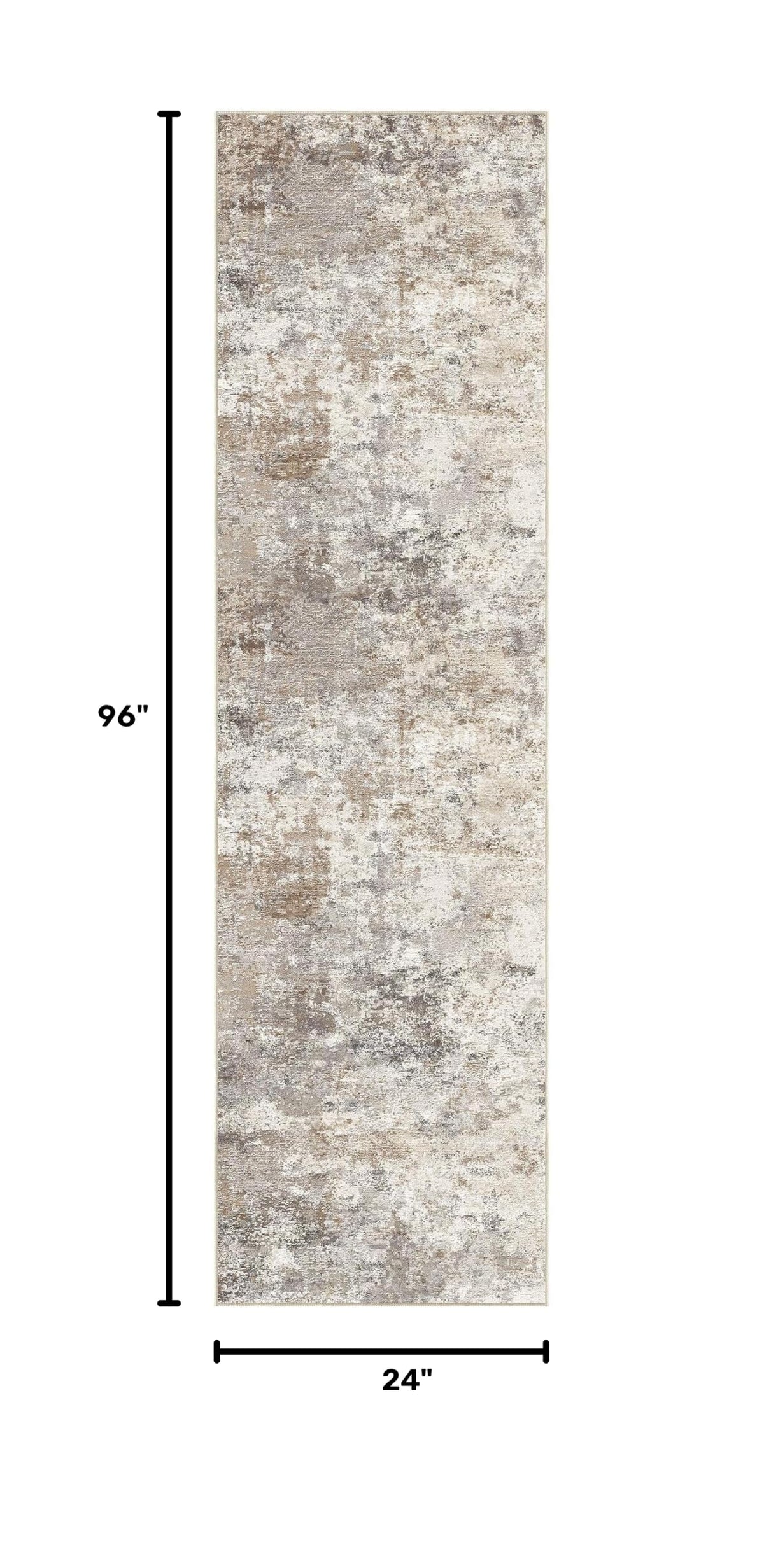 2x8 Washable Runner Rug for Hallway (Brown Grey / 2' x 8' (Runner))