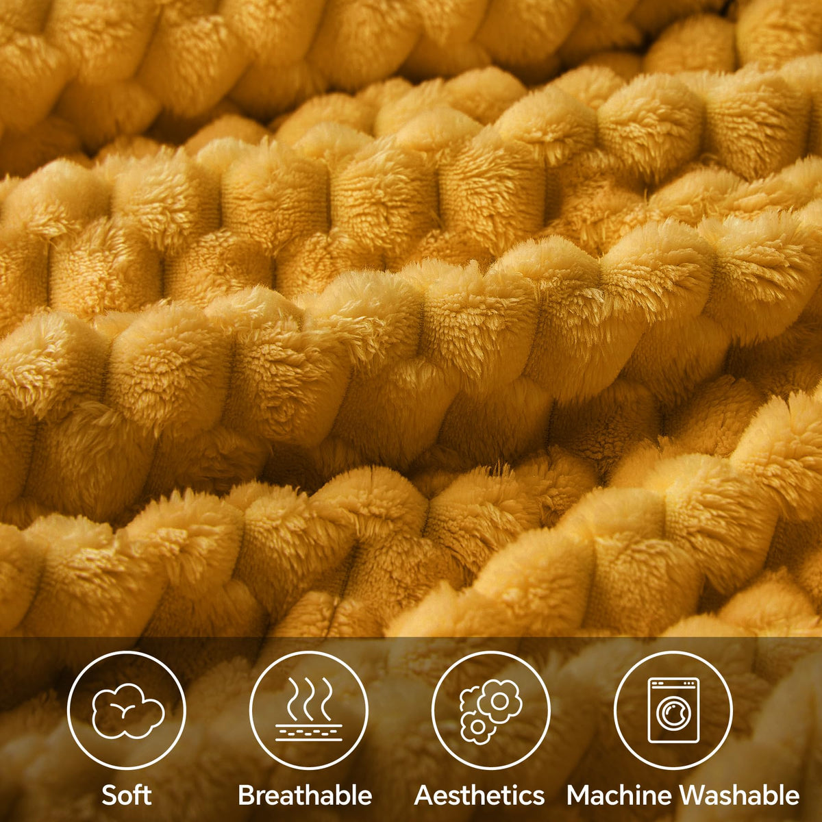 Mustard Yellow Throw Blanket for Couch (Mustard Yellow / Throw(50"x60"))