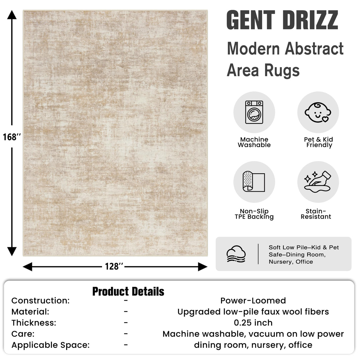 10x14 Area Rugs for Living Room (Beige / 10' x 14' (Rectangular))