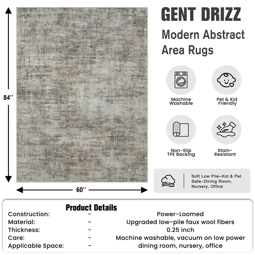 5x7 Area Rugs for Living Room (Brown/Black / 5' x 7' (Rectangular))
