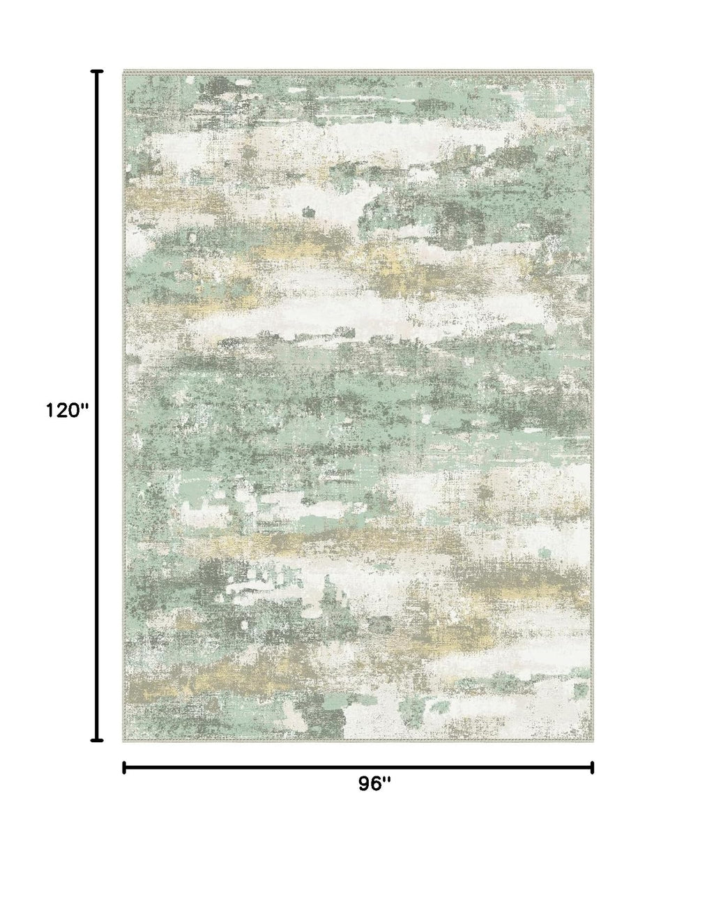 8x10 Green Abstract Area Rug (Light Green/Cream / 8' x 10' (Rectangular))